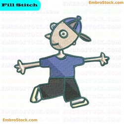 Boy Character Embroidery Design 10