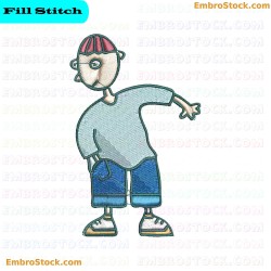 Boy Character Embroidery Design 22