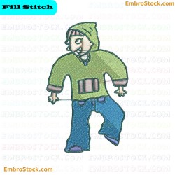 Boy Character Embroidery Design 23