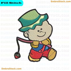 Boy Character Embroidery Design 5