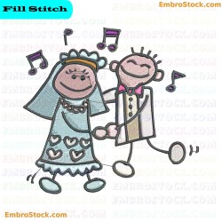 Bride And Groom Embroidery Design 3