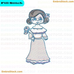 Bride Character Embroidery Design 8