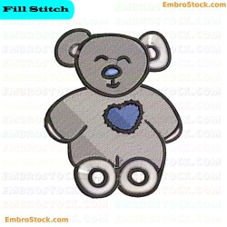 Brown Teddy Bear Embroidery Design 35