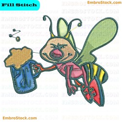 Bug Character Embroidery Design 56