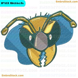 Bug Face Embroidery Design 64