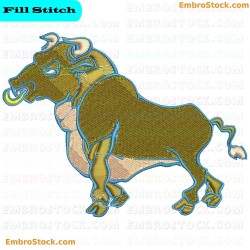 Bull Embroidery Design 1