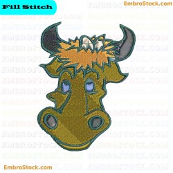 Bull Head Embroidery Design 3