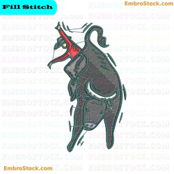 Bull Rider At Rodeo Embroidery Design 2