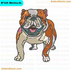 Bulldog Embroidery Design 108