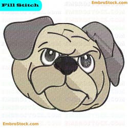 Bulldog Face Embroidery Design 79