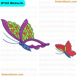 Butterflies Embroidery Design 16