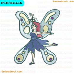 Butterfly Girl Embroidery Design 4