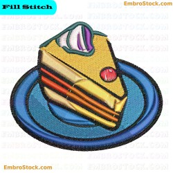 Cake Slice Embroidery Design 5