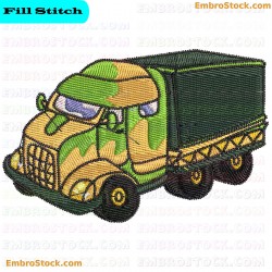 Camouflage Truck Embroidery Design 14