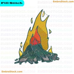 Campfire Embroidery Design 1