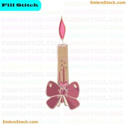 Candle And Ribbon Embroidery Design 11