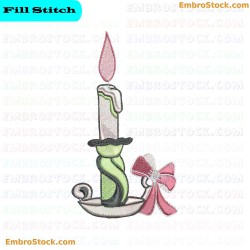 Candle And Ribbon Embroidery Design 6