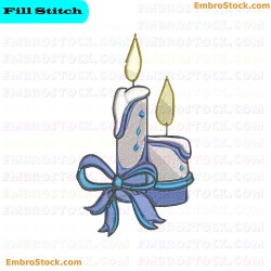 Candles And Ribbons Embroidery Design 5