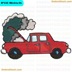 Car Experiencing Mechanical Issue Embroidery Design 1