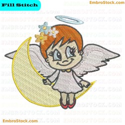 Cartoon Angel Embroidery Design 9