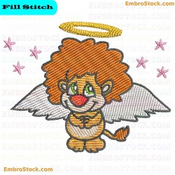 Cartoon Angel Lion Embroidery Design 5