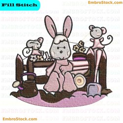 Cartoon Animals On Farm Embroidery Design 3