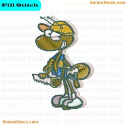 Cartoon Ant Character Embroidery Design 7