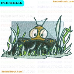 Cartoon Ant In Nature Embroidery Design 9