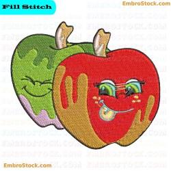 Cartoon Apple Embroidery Design 9