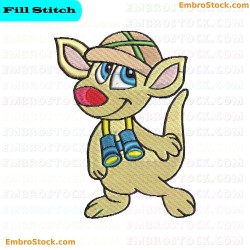 Cartoon Australian Kangaroo Embroidery Design 3