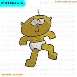 Cartoon Baby Character Embroidery Design 27