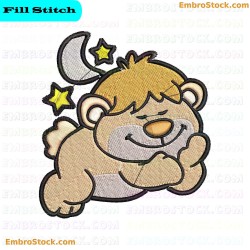 Cartoon Bear Embroidery Design 12