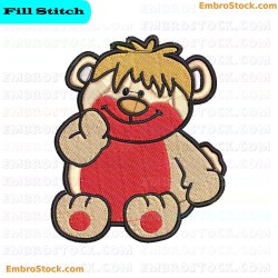 Cartoon Bear Embroidery Design 17