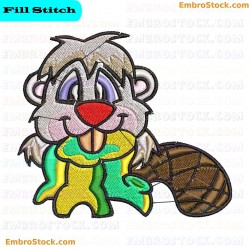 Cartoon Beaver Embroidery Design 10