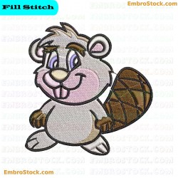 Cartoon Beaver Embroidery Design 2