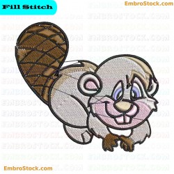 Cartoon Beaver Embroidery Design 4