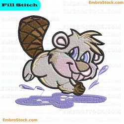 Cartoon Beaver Embroidery Design 5