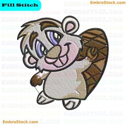 Cartoon Beaver Embroidery Design 7