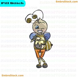 Cartoon Bee Character Embroidery Design 4