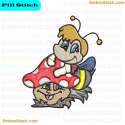 Cartoon Bee Character Embroidery Design 8