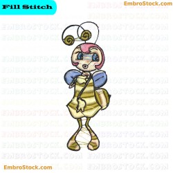 Cartoon Bee Cute Bees Embroidery Design 5