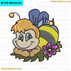 Cartoon Bee Cutie Bees Embroidery Design 5