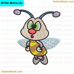 Cartoon Bee Embroidery Design 2