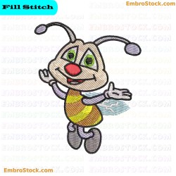 Cartoon Bee Embroidery Design 3