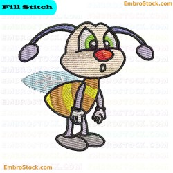 Cartoon Bee Embroidery Design 5