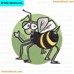 Cartoon Bee Embroidery Design 71