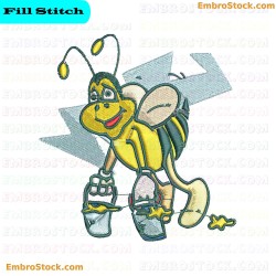 Cartoon Bee Embroidery Design 7