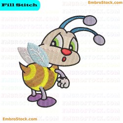 Cartoon Bee Embroidery Design 8