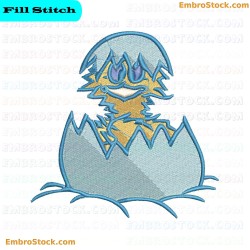 Cartoon Bird Hatching From Egg Embroidery Design 25