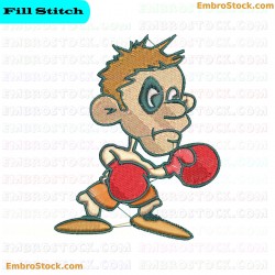 Cartoon Boxer Character Embroidery Design 3